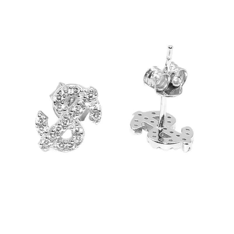 Trend universal earrings hip-hop style for men and women, silver 925 sample