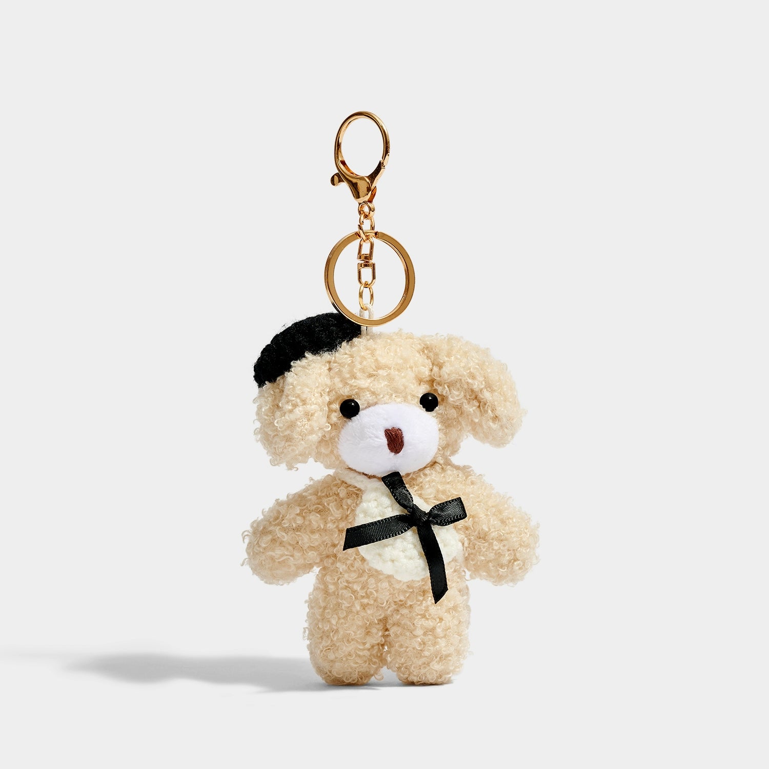 Charming Beret Bow Bear Keychain Bag Charm - Unique Gift Accessory