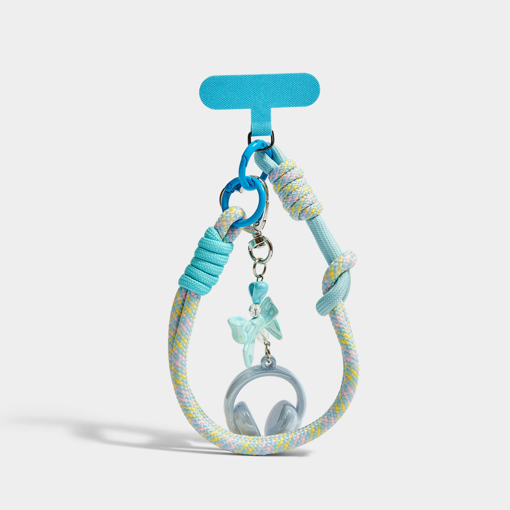 KEVINMINLER Blue Headphone Charm Strap Bracelet Pendant Keychain Gift Accessory