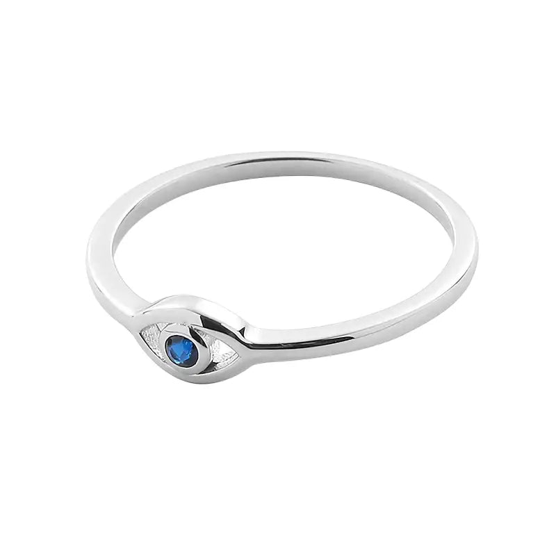 Zirconium, minimalistic universal fashionable ring with stone for men and women for beloved, silver 925 sample, simple and elegant design