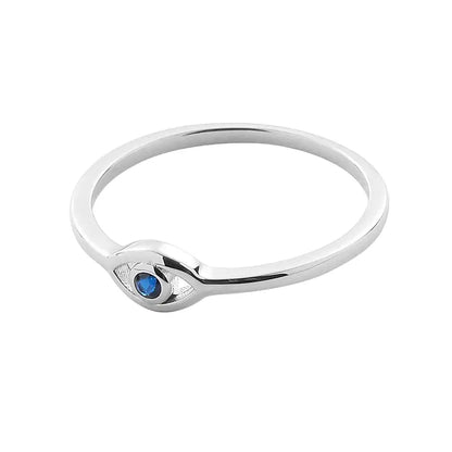 Zirconium, minimalistic universal fashionable ring with stone for men and women for beloved, silver 925 sample, simple and elegant design