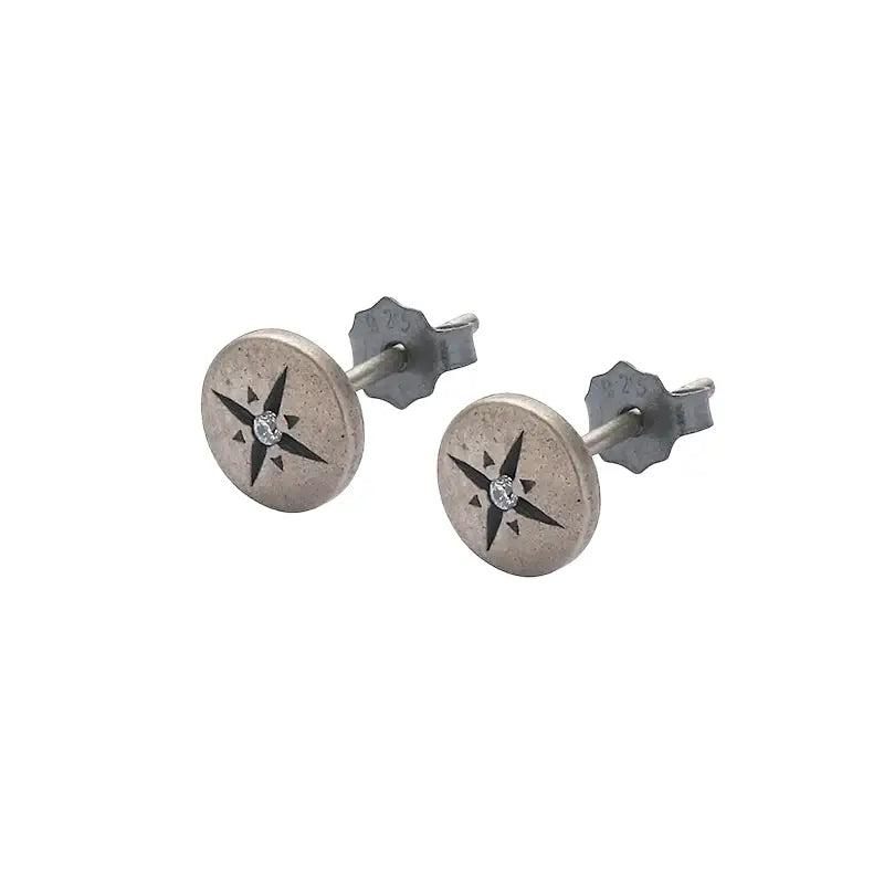 Retro universal earrings for men and women, silver 925 sample