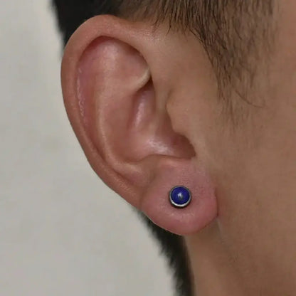 Retro organic universal earrings for men and women, silver 925 sample