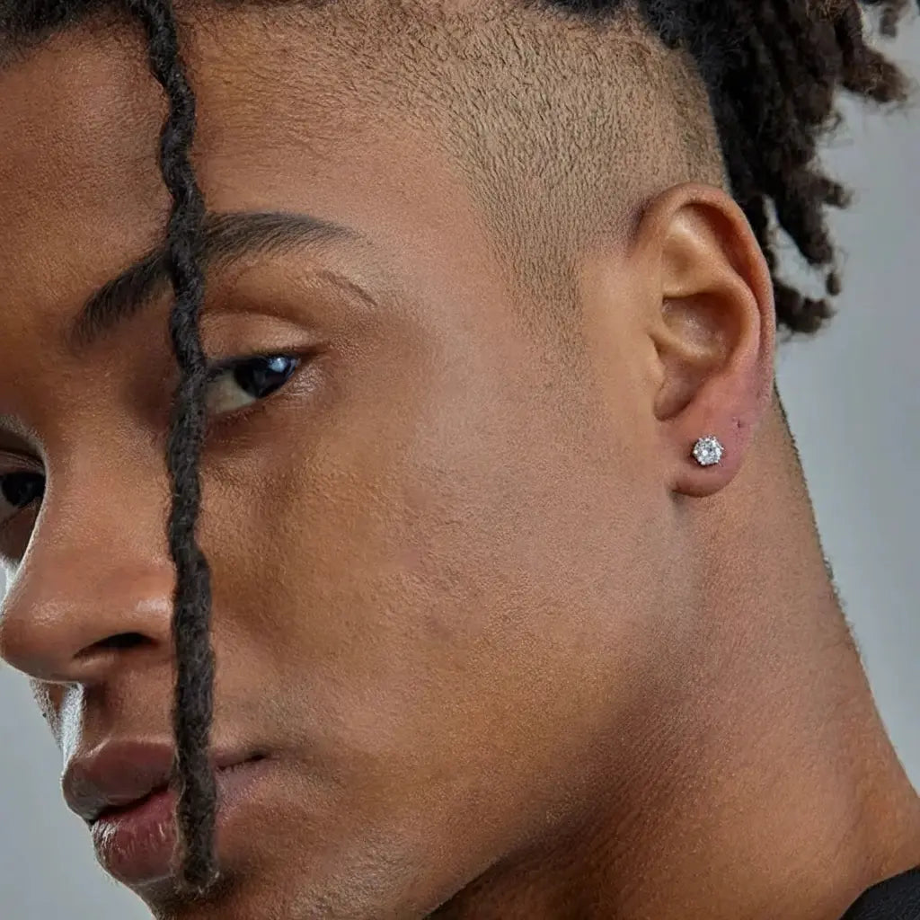 S925 Sterling Silver Mini Zirconia Six-Prong Stud Earrings Unisex Everyday Wear