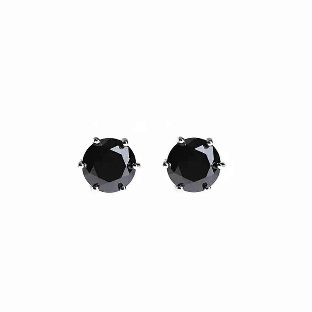 Zirconium, black earrings for men and women hip-hop style, silver 925 sample, American style, high-quality style
