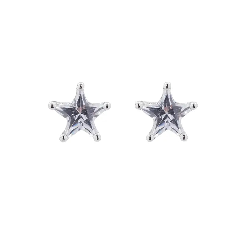 Zirconium, trend universal earrings for men and women, silver 925 sample