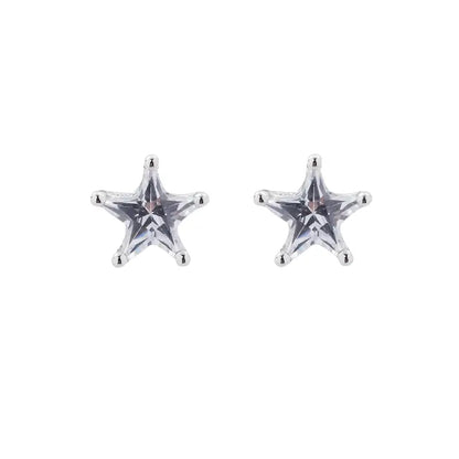 Zirconium, trend universal earrings for men and women, silver 925 sample