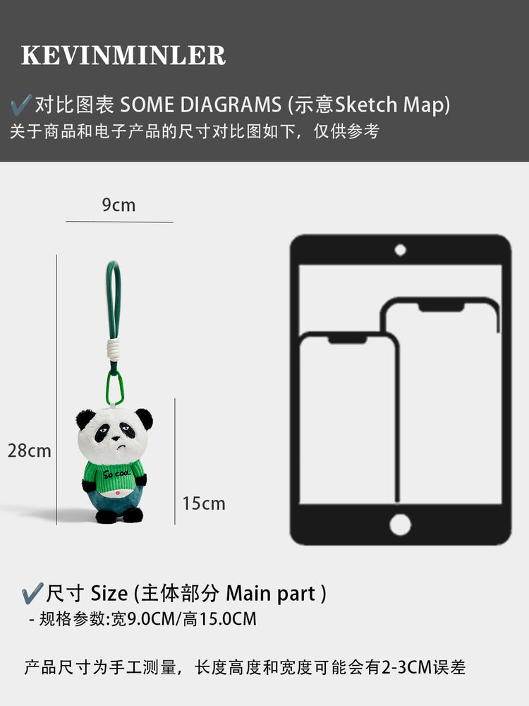 Adorable KEVINMINLER Cute Panda Bear Keychain Doll Pendant Bag Charm Gift