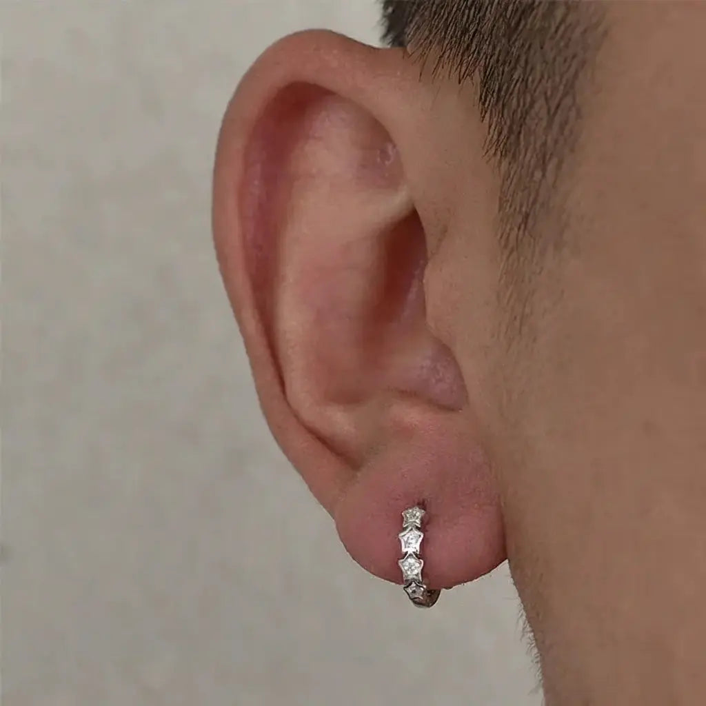 Universal trend zirconium, earrings for men and women for beloved, silver 925 sample, simple and elegant design