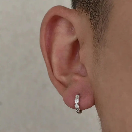 Universal trend zirconium, earrings for men and women for beloved, silver 925 sample, simple and elegant design