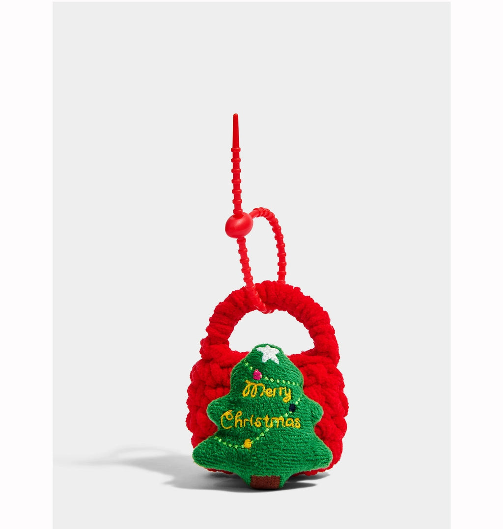 Adorable Knitted Christmas Coin Purse Pendant for Keys or Headphones