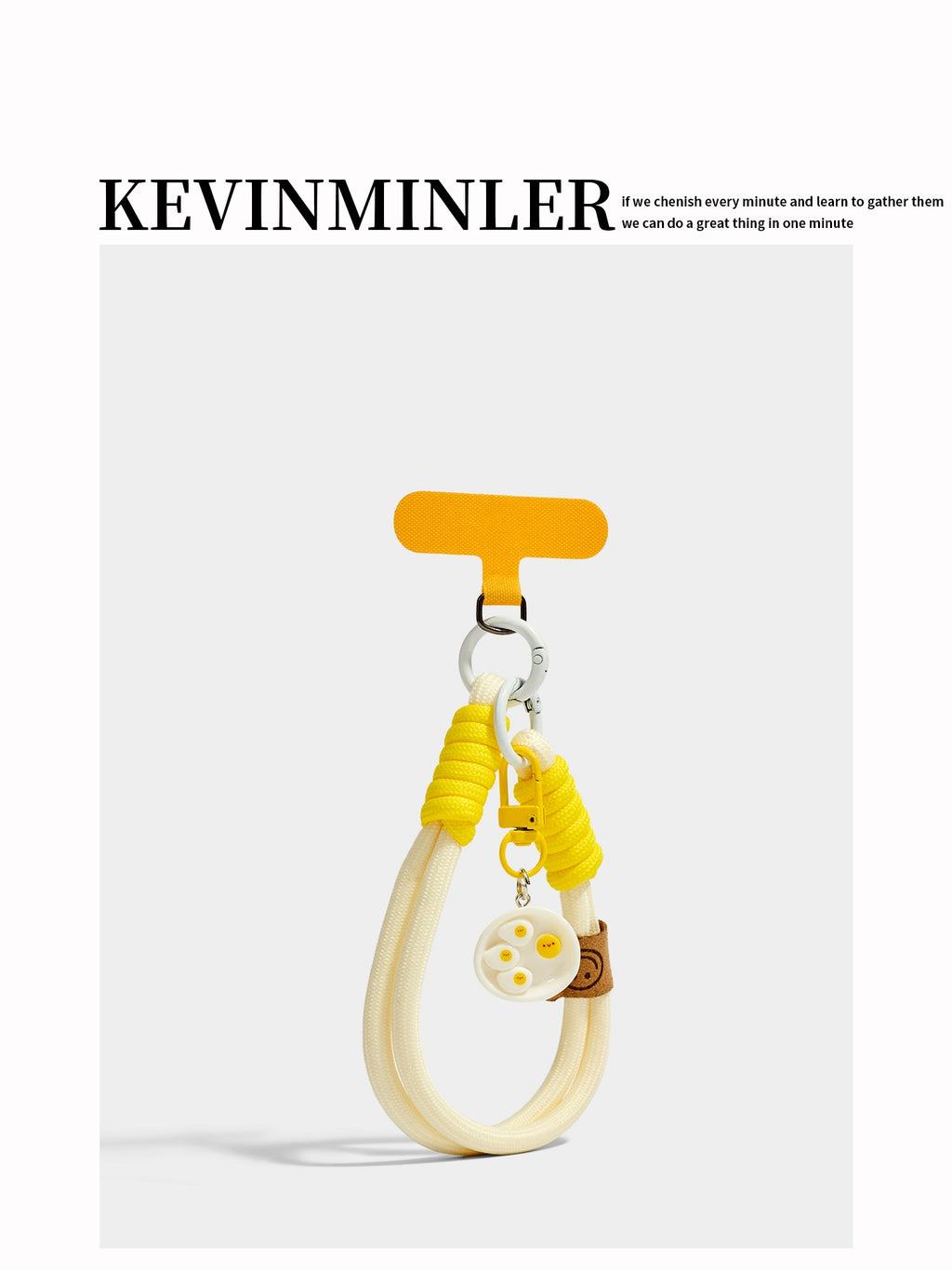 Cute Fried Egg Food Phone Lanyard Keychain - Novelty Bag Charm