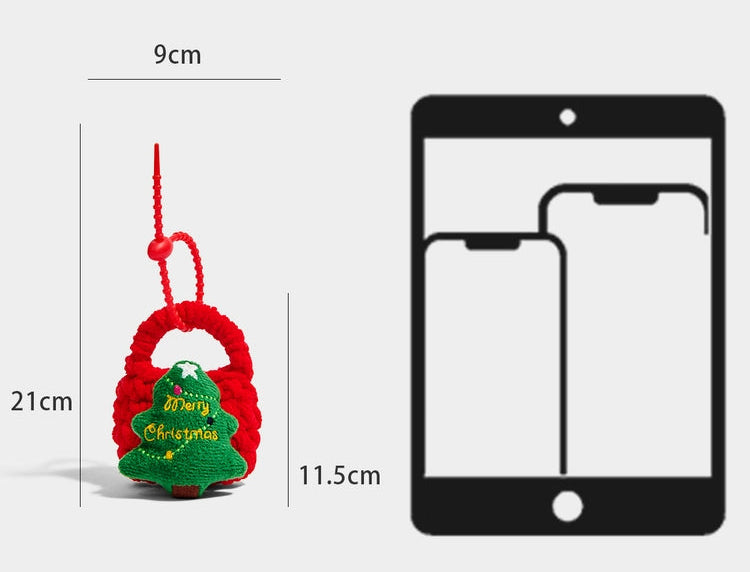 Adorable Knitted Christmas Coin Purse Pendant for Keys or Headphones