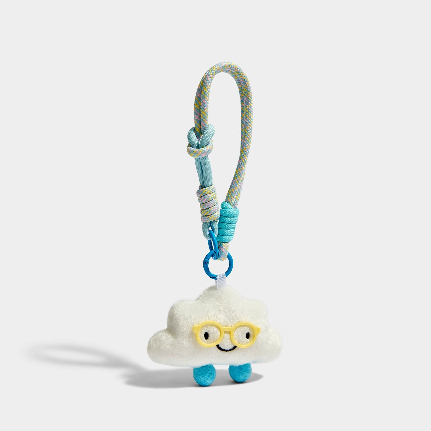 Charming Plush Cloud Keychain with Stylish Glasses - Unique Bag Pendant Gift