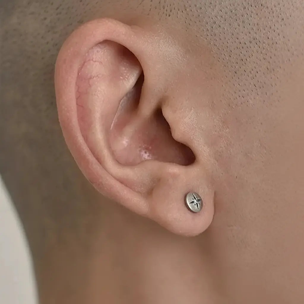 Retro universal earrings for men and women, silver 925 sample