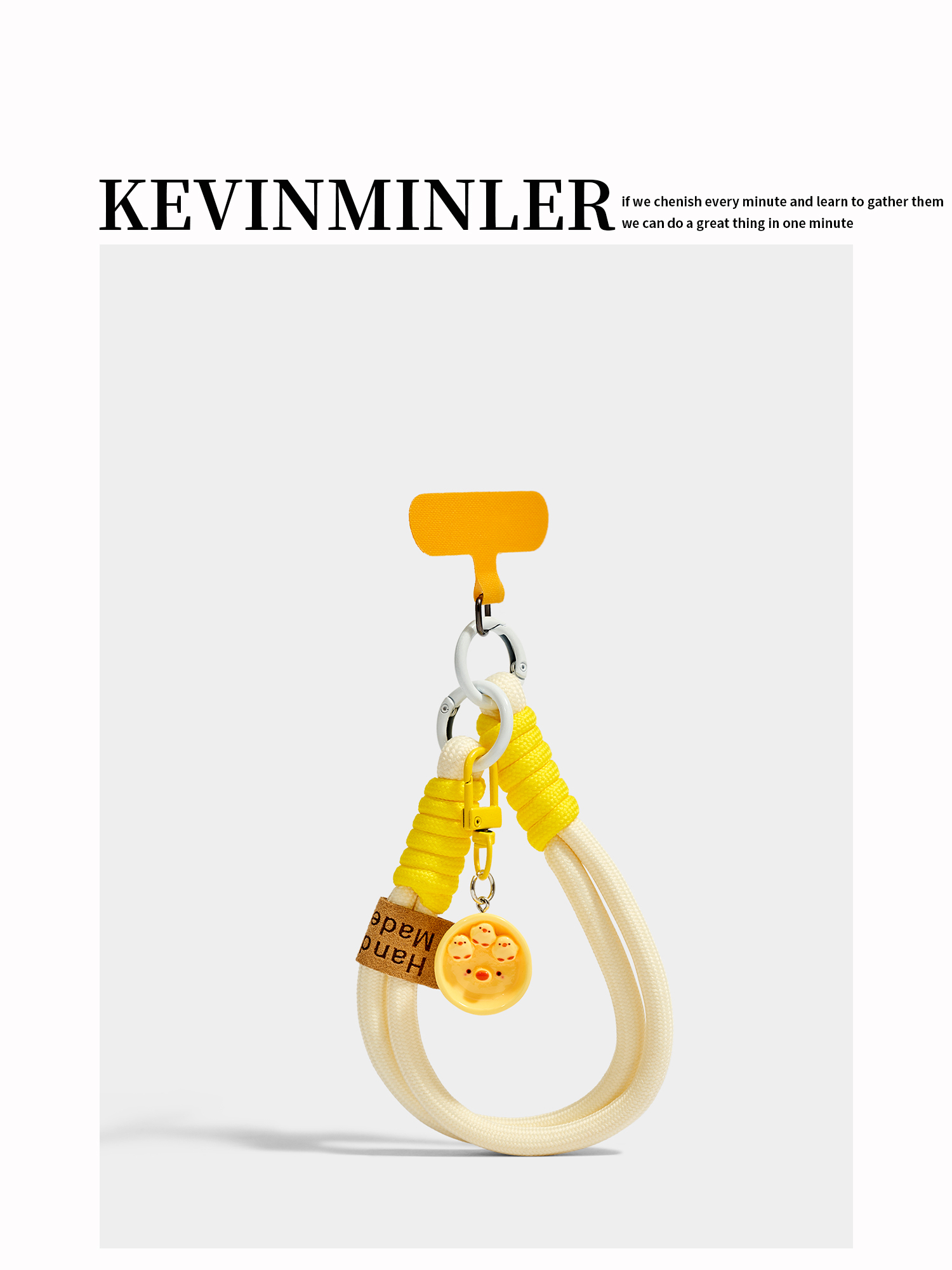 Cute Fried Egg Food Phone Lanyard Keychain - Novelty Bag Charm