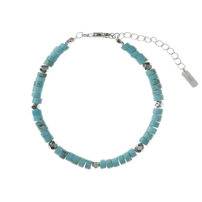 Turquoise bracelet, trend design chain for men and women, silver 925 sample, simple and elegant design