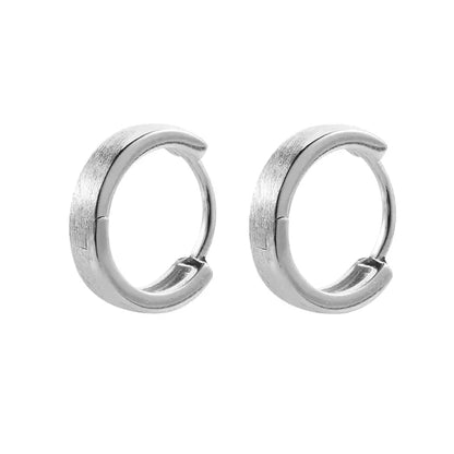 S925 Sterling Silver Matte Hoop Earrings: Unisex, Minimalist, Modern, 10mm Inner Diameter