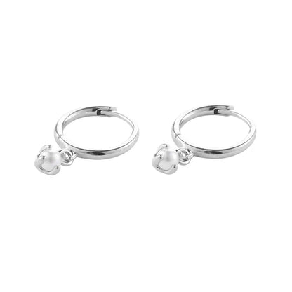 S925 Sterling Silver Pearl Hoop Earrings for Men & Women – Trendy, Minimalist, Light Luxury Style