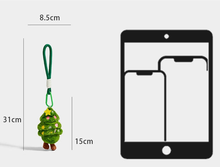 Charming Embroidered Christmas Tree Plush Keychain Pendant - Ideal Birthday Gift