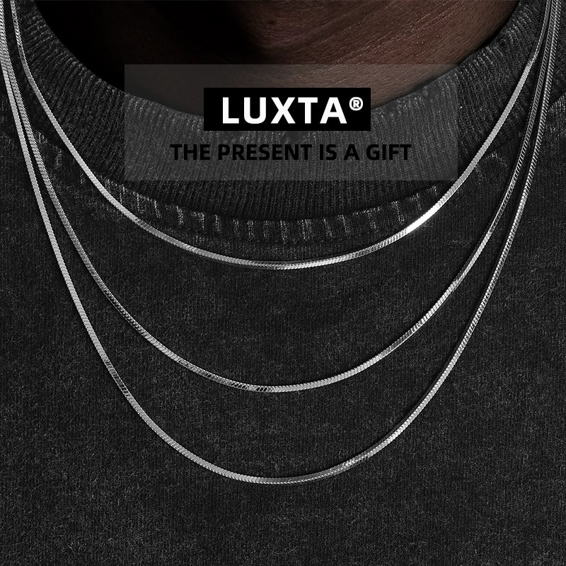 LUXTA Platinum necklace, chain for key bag , 925 sample silver, silver 925 sample, high-quality style