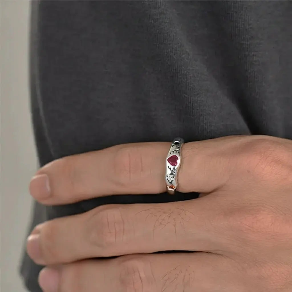 Fashionable ring, zirconium for men and women for beloved, silver 925 sample, light luxury style