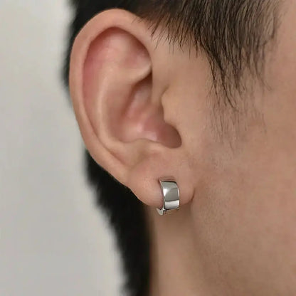 Minimalistic trend earrings for men and women, silver 925 sample, simple and elegant design
