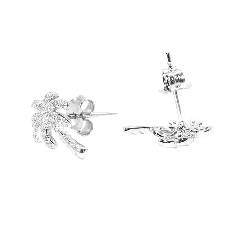 Two Leaves S925 Coconut Trees Hip Hiphop Hiphop Diamond Men and Women's Tide Street Simple