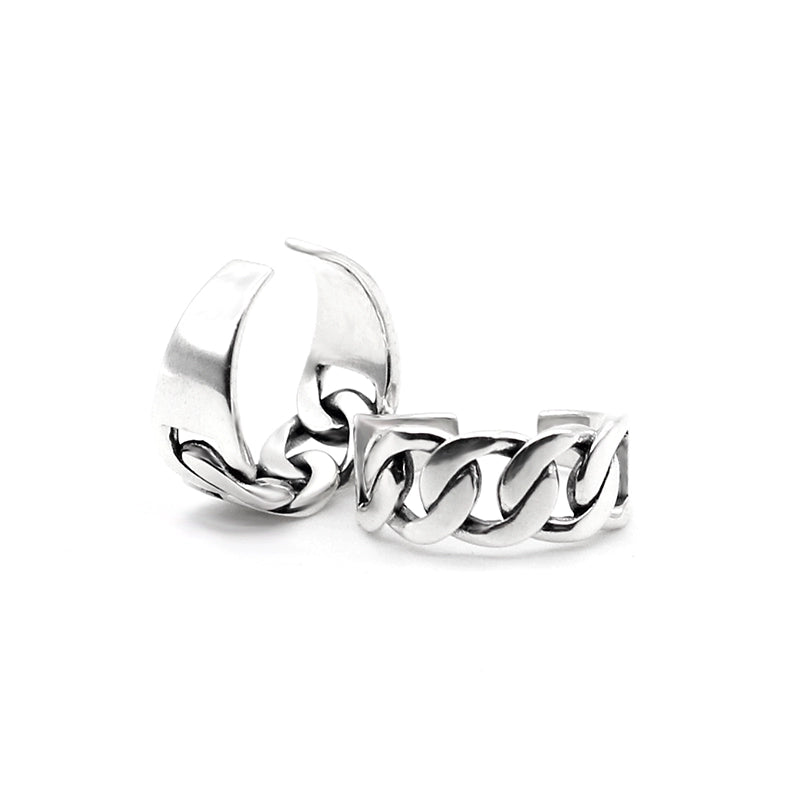 S925 Silver Cuban Link Ring Pure silver Cuba ring European and American hip -hop tide single products