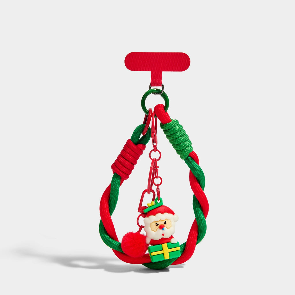 Charming Santa Claus Phone Strap Bag Pendant Keychain Festive Christmas Gift