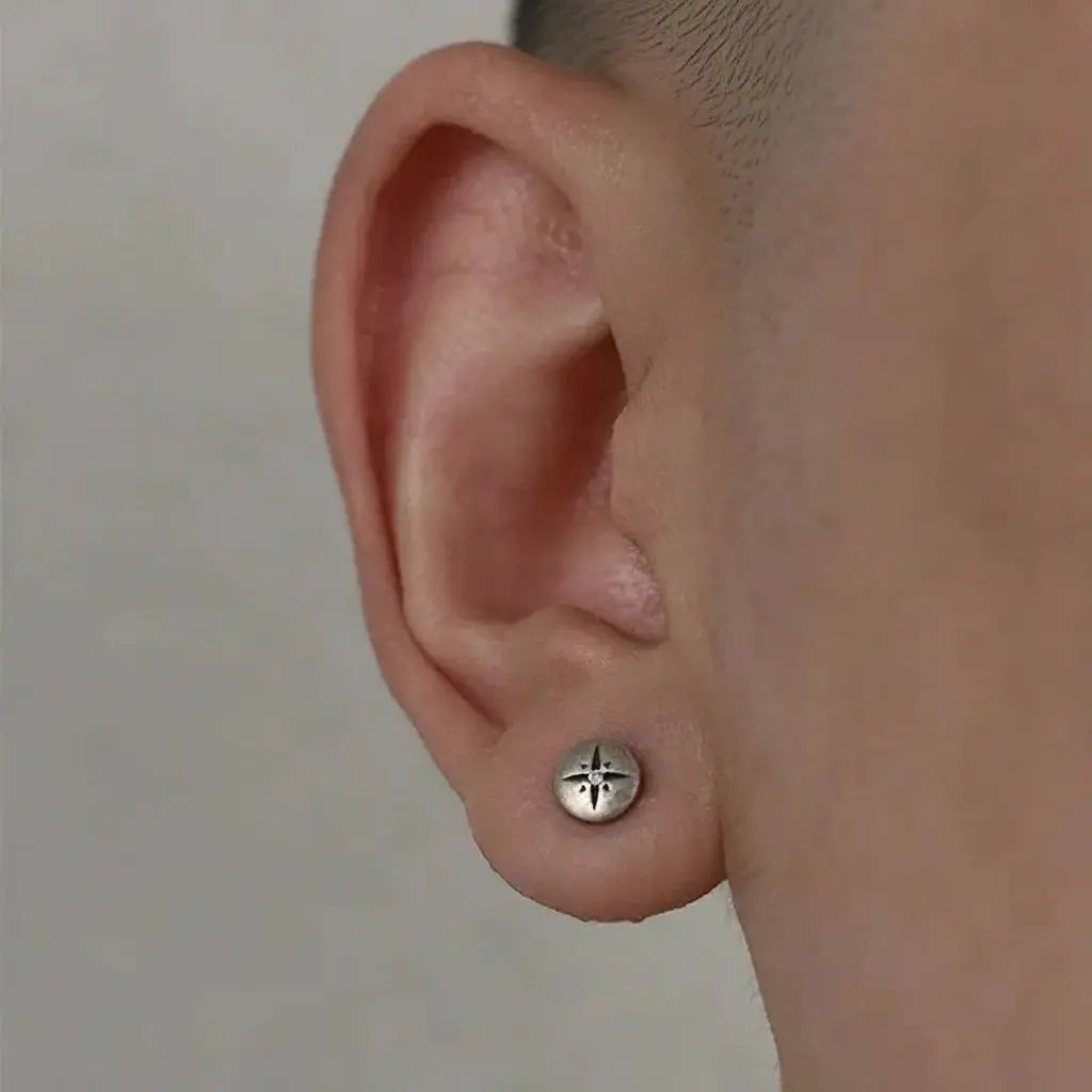 Retro universal earrings for men and women, silver 925 sample