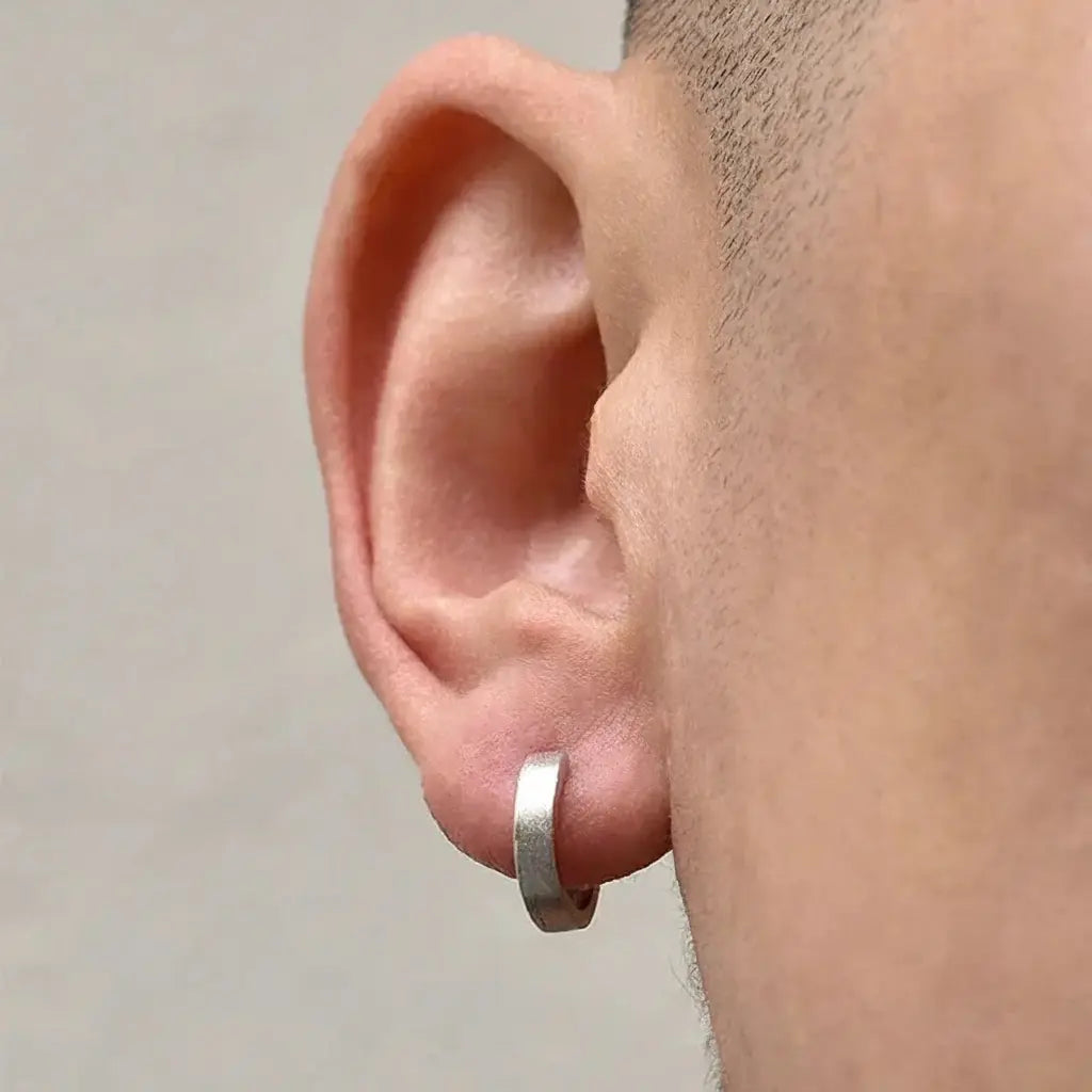 S925 Sterling Silver Matte Hoop Earrings: Unisex, Minimalist, Modern, 10mm Inner Diameter