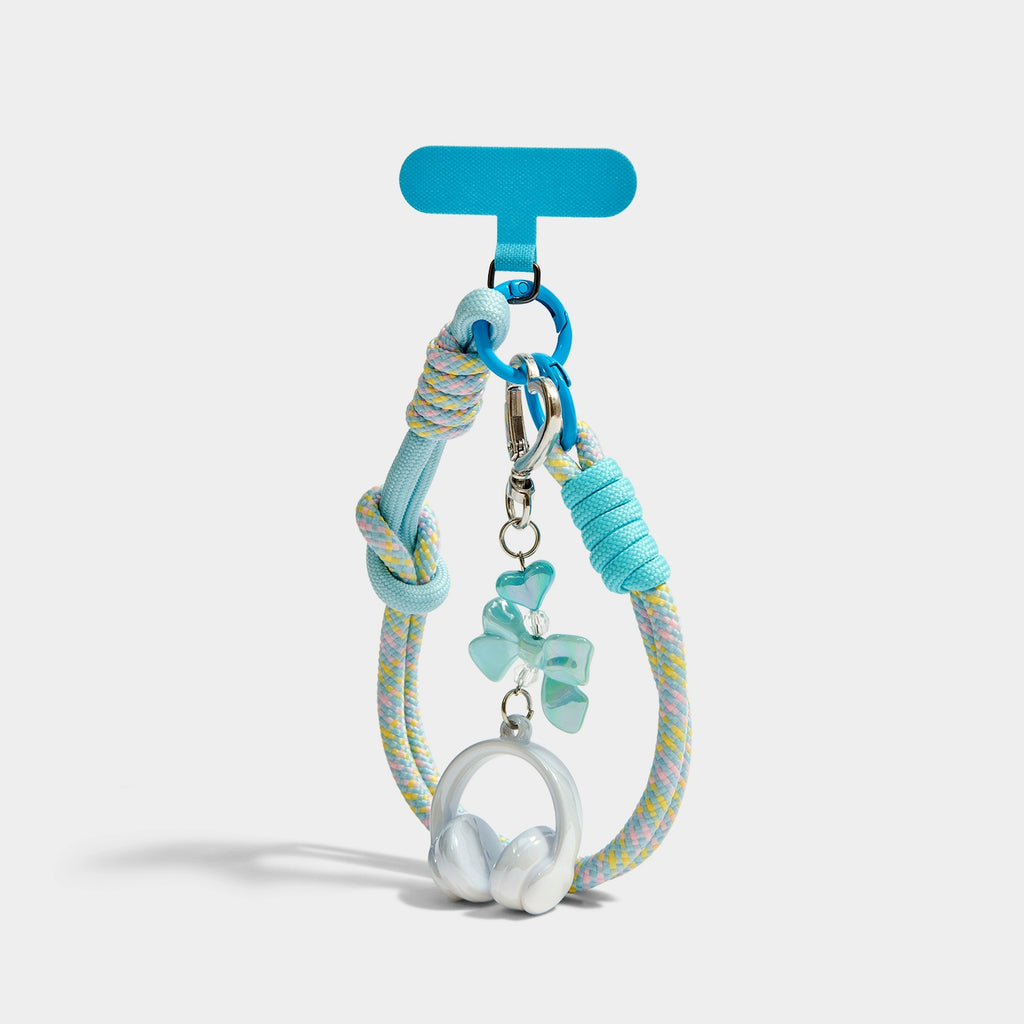 KEVINMINLER Blue Headphone Charm Strap Bracelet Pendant Keychain Gift Accessory