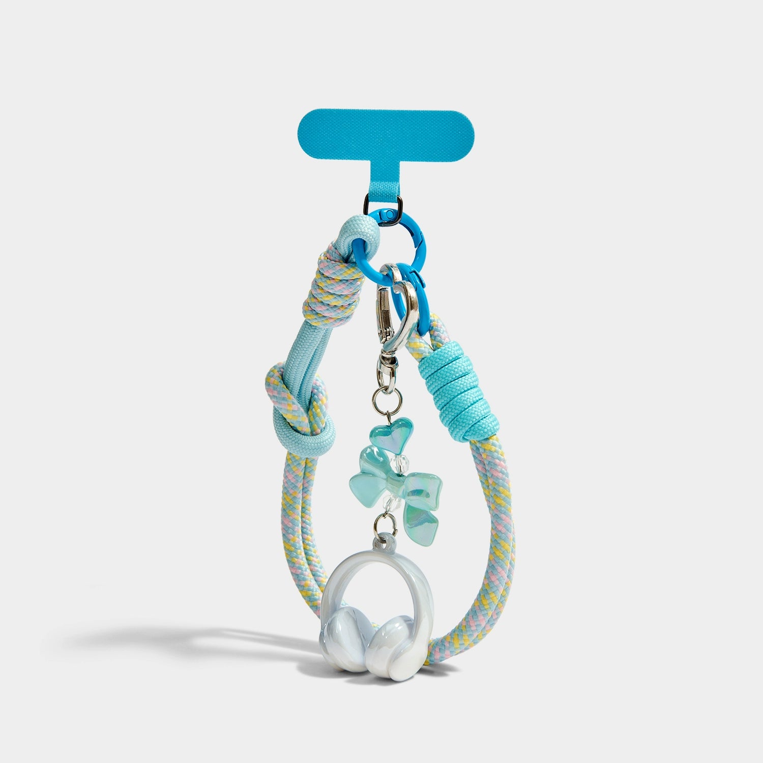 KEVINMINLER Blue Headphone Charm Strap Bracelet Pendant Keychain Gift Accessory