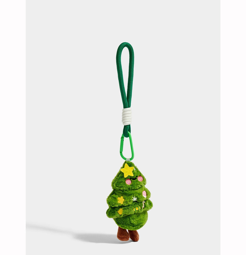 Charming Embroidered Christmas Tree Plush Keychain Pendant - Perfect Festive Gift