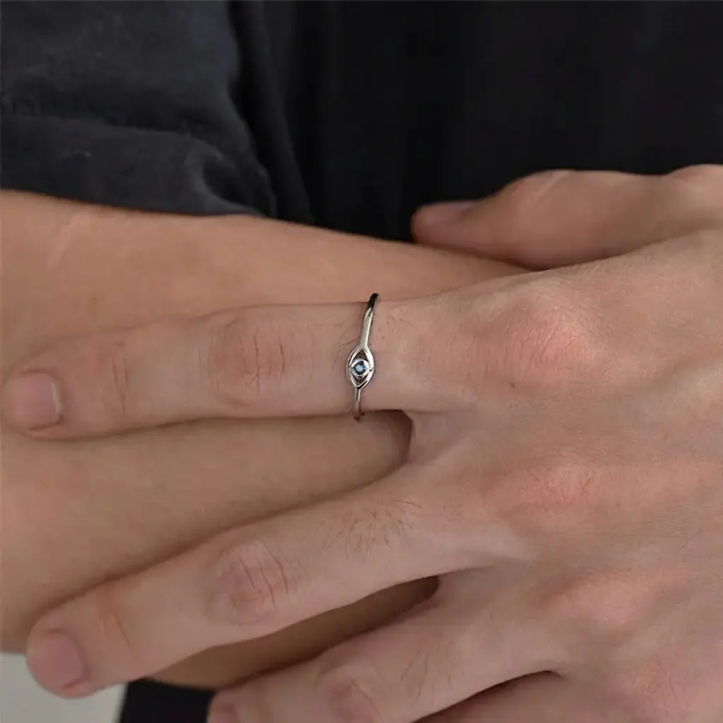 Zirconium, minimalistic universal fashionable ring with stone for men and women for beloved, silver 925 sample, simple and elegant design