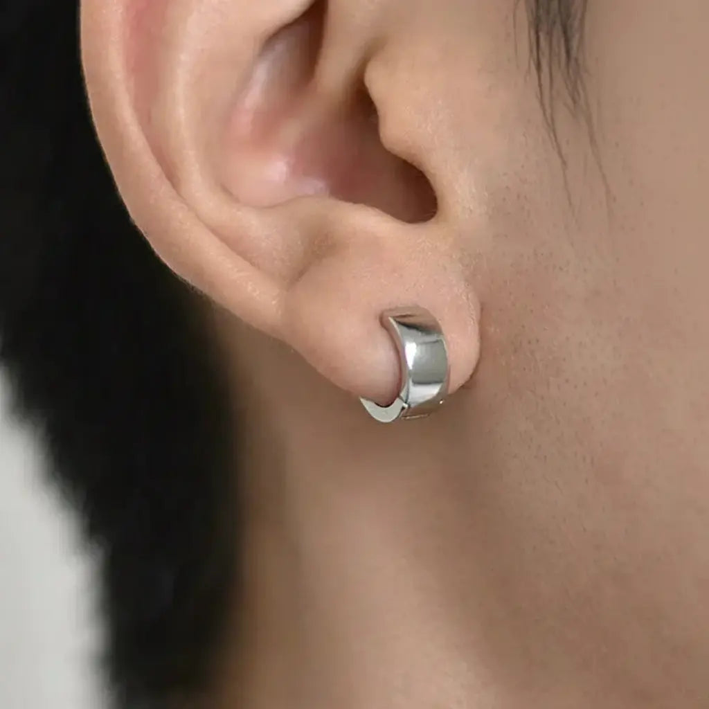 Minimalistic trend earrings for men and women, silver 925 sample, simple and elegant design