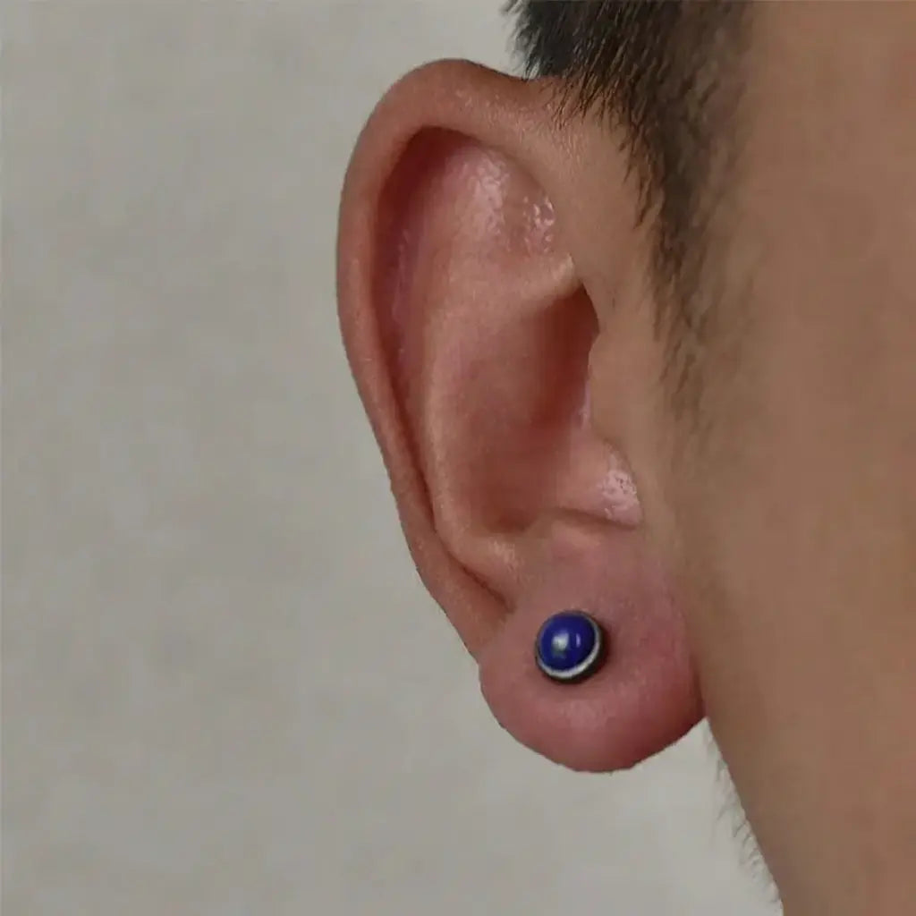 Retro organic universal earrings for men and women, silver 925 sample