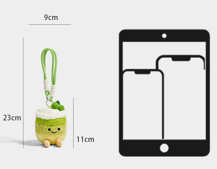 Cute Cherry Cake Plush Keychain Pendant - Adorable Bag Charm Gift