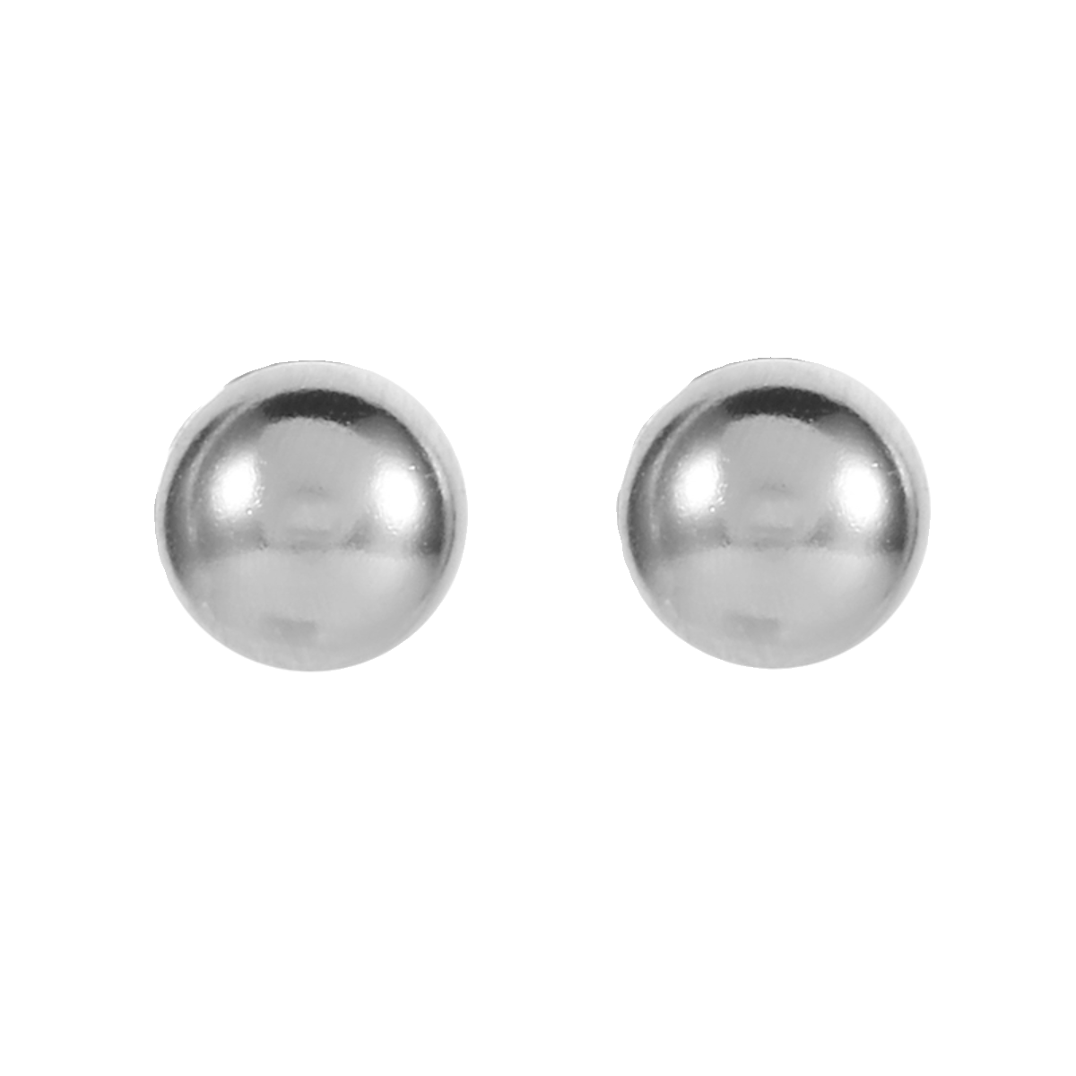 Dainty 925 Sterling Silver Round Bead Stud Earrings Unisex Minimalist Versatile Jewelry