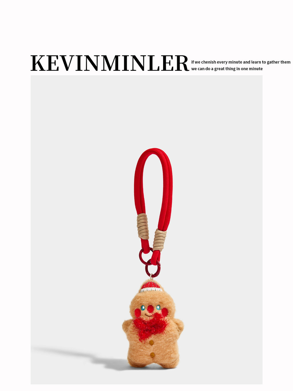 Cute Plush Gingerbread Man Christmas Keychain Bag Pendant Gift for Her