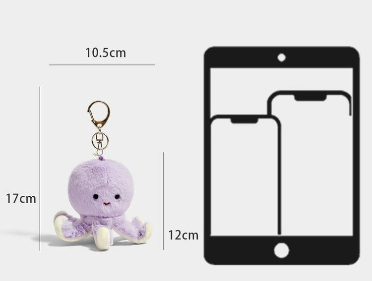 Cute Ocean Family Plush Keychain Pendant – Soft Marine Animal Bag Charm