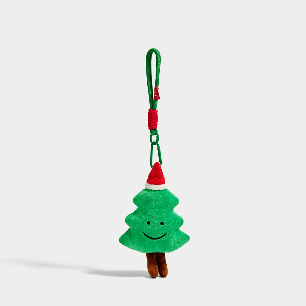 Adorable Smiling Plush Christmas Tree Keychain Bag Charm, Ideal Festive Gift
