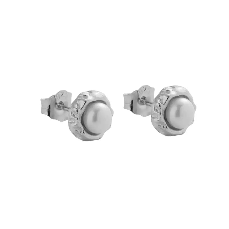 Trend earrings from pearl for men and women for beloved, silver 925 sample, light luxury style