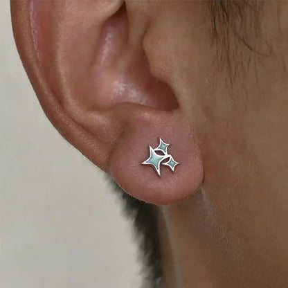 Small design fashionable earrings for men and women for beloved, silver 925 sample