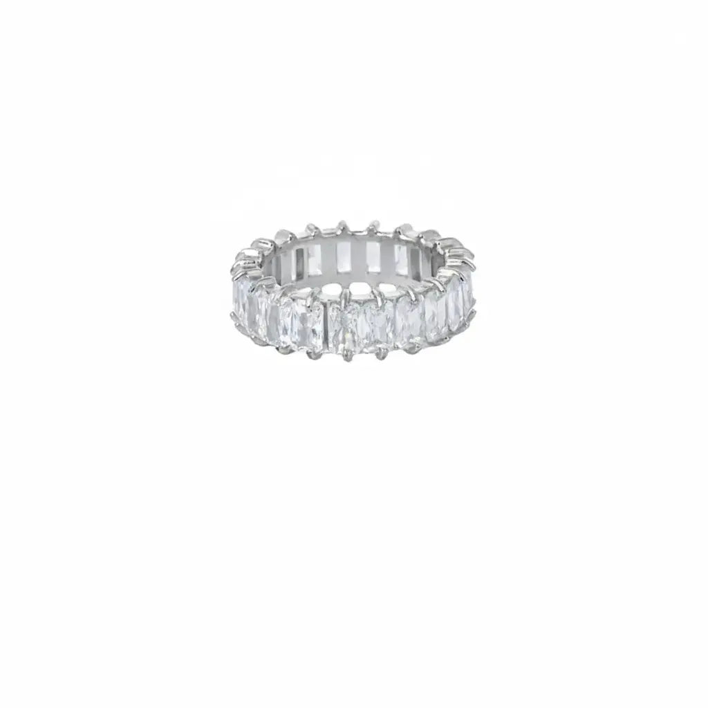 Square zirconium, elite flashing fashionable universal ring with stone