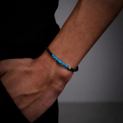 Turquoise agate beaded bracelet, ethnic jewelry for men and women for beloved, ethnic style