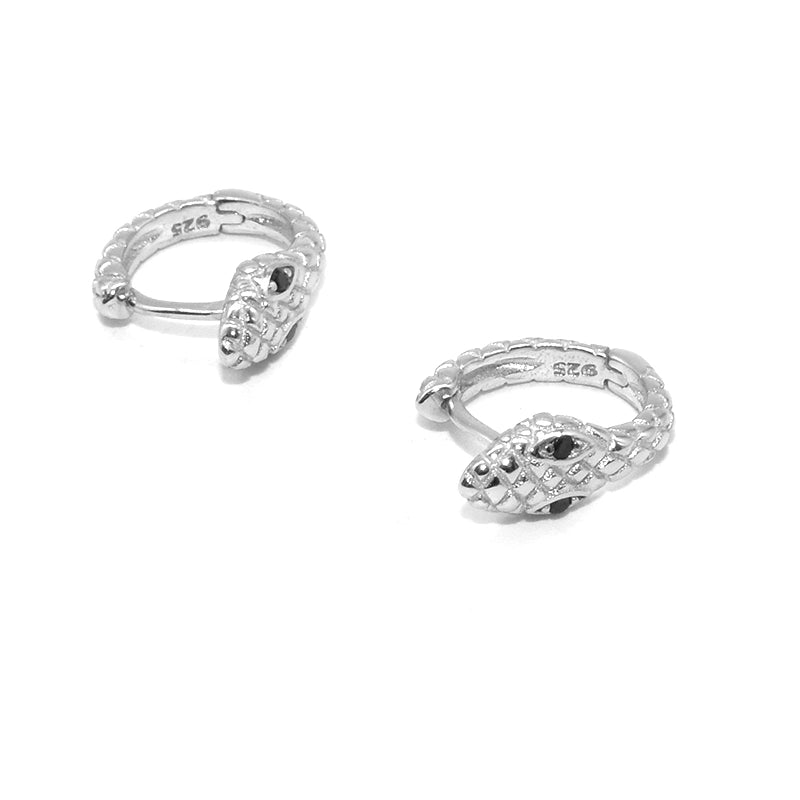 S925 Sterling Silver Snake Huggie Earrings: Trend-Forward European Street Style for All