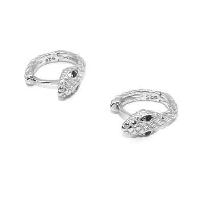S925 Sterling Silver Snake Huggie Earrings: Trend-Forward European Street Style for All