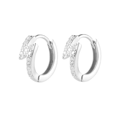 Universal earrings for men and women, fashionable zirconium, silver 925 sample, city style